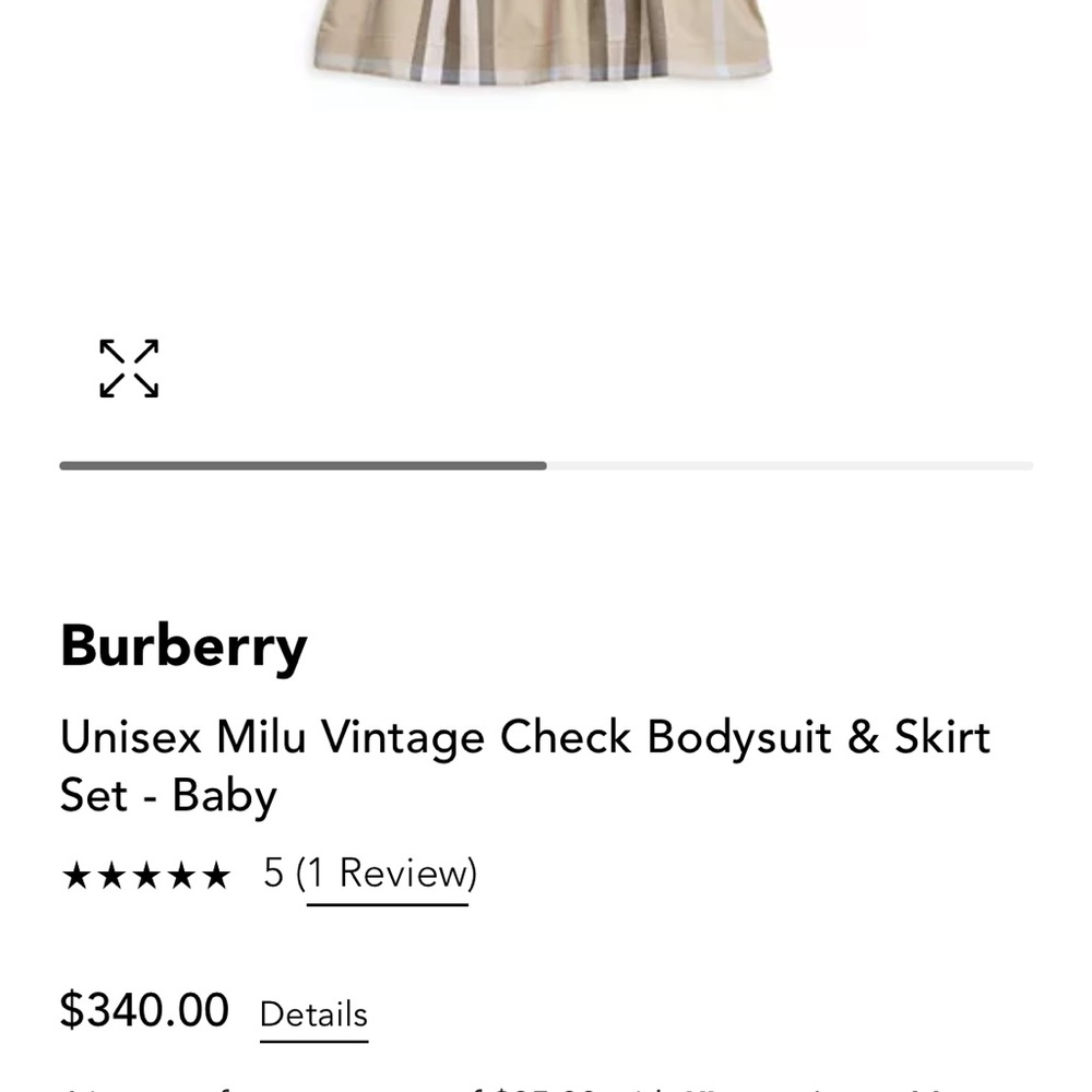 Baby Burberry dress , slightly worn 2/3 times